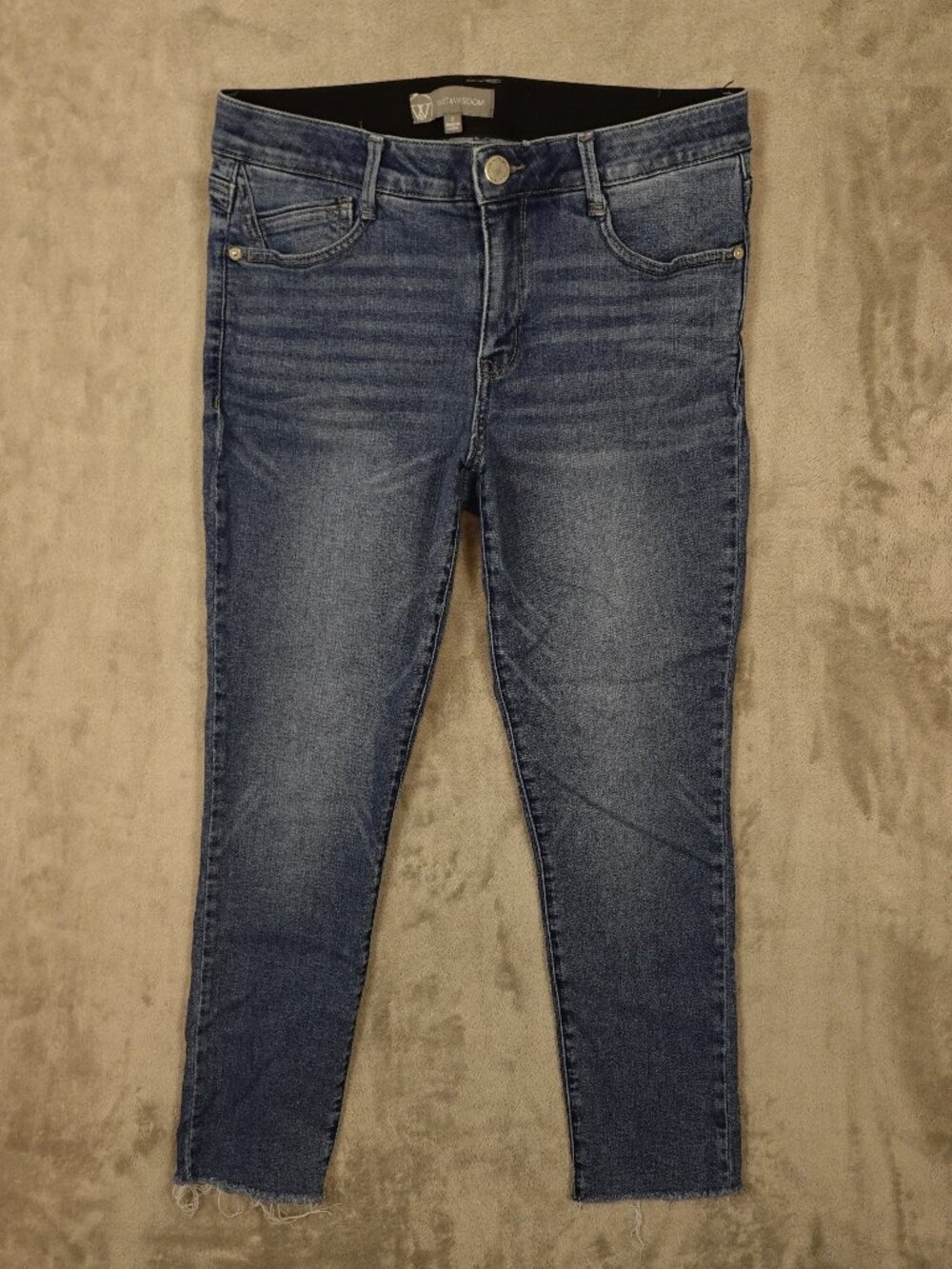 Wit & Wisdom High Rise Skinny Crop Jeans Women's 8 Blue Stretch Denim